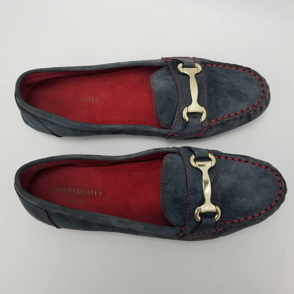 Cynthia Rowley Womens Seeker Driving Loafer Flat Shoes Blue Leather Slip On 9.5M - Picture 11 of 12